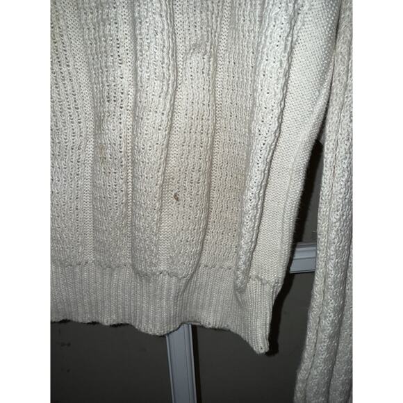 Gitano VINTAGE white sweater Rory Gilmore Grandma Knit Large Chunky - Picture 3 of 4